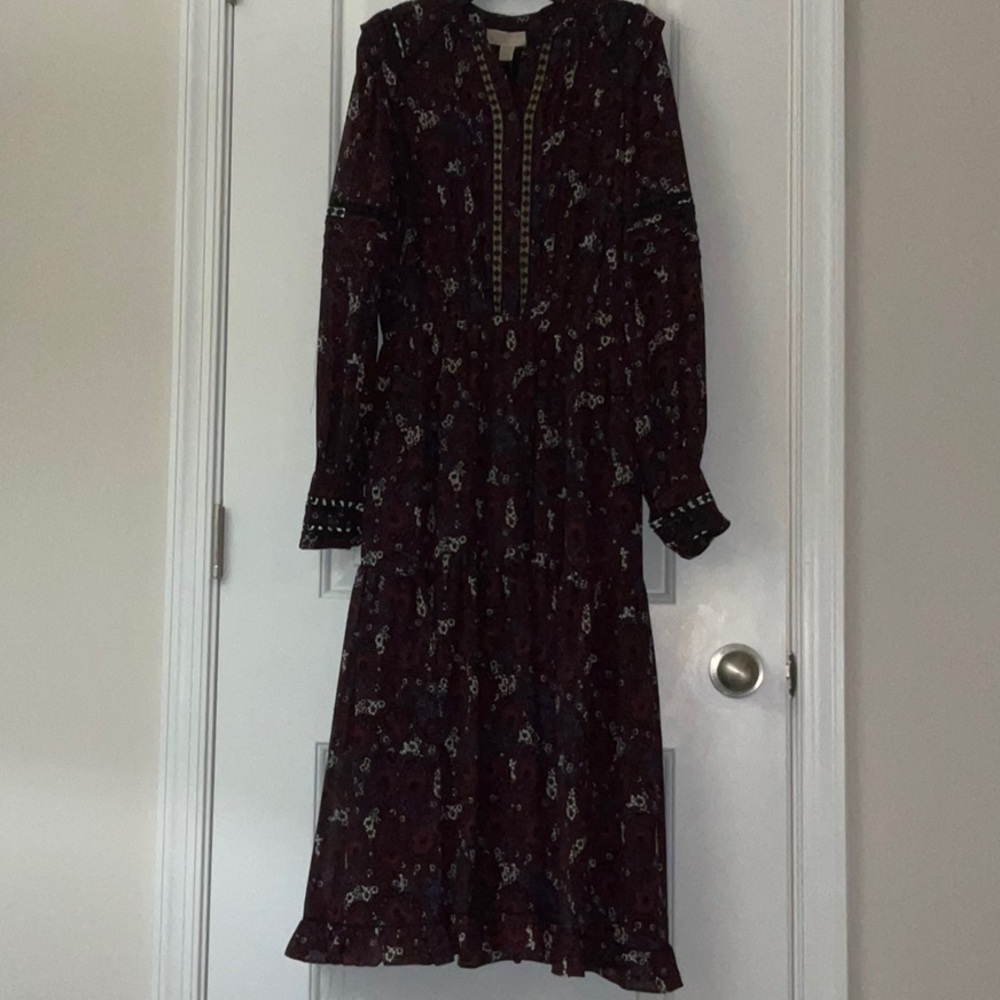 MICHAEL Michael Kors Red Long Sleeve Smocked Sundress